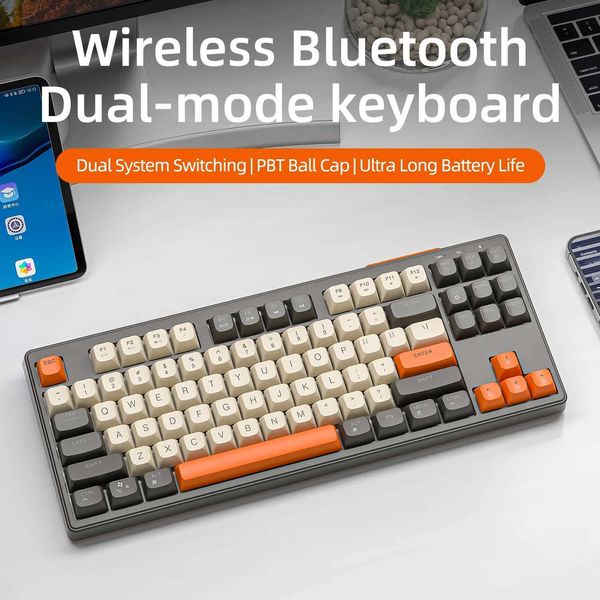 M87 wireless keyboard 87 key dual-mode keyboard with - light RGB PBT Ballcaps designed gaming keyboard Y241126
