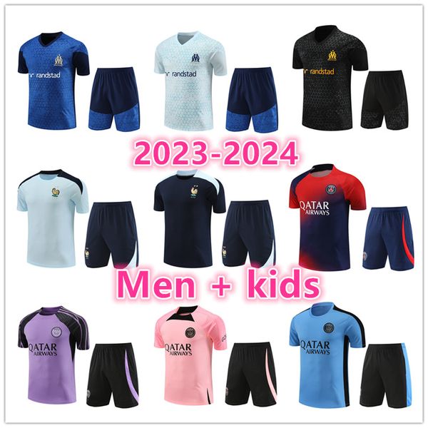 2023 2024 om Marseilles French tracksuit soccer jerseys training shirt men and kids 23 24 25 football tracksuit jersey shorts kit 2025 Maill