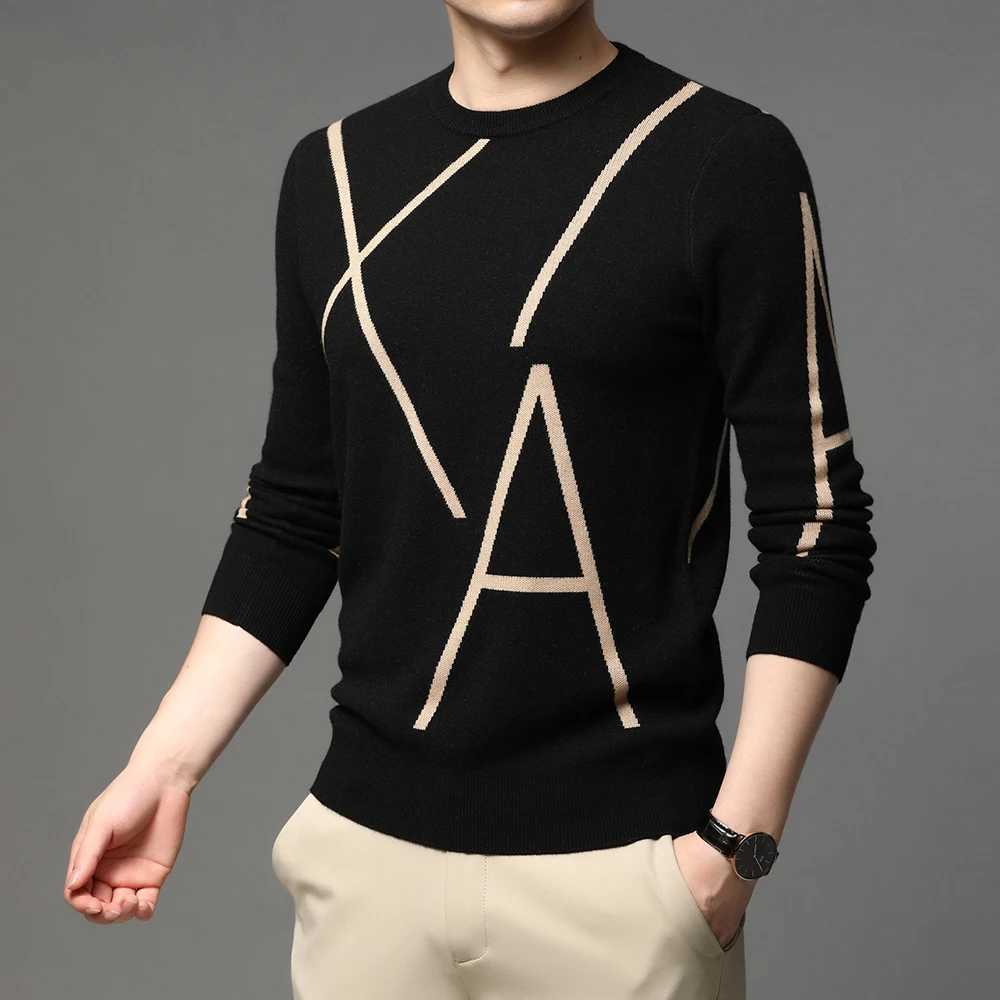 High Quality 20 new fashion brands knitted high-end designers winter wool fabric black mens sweaters cool autumn casual skydiving mens clothing T241