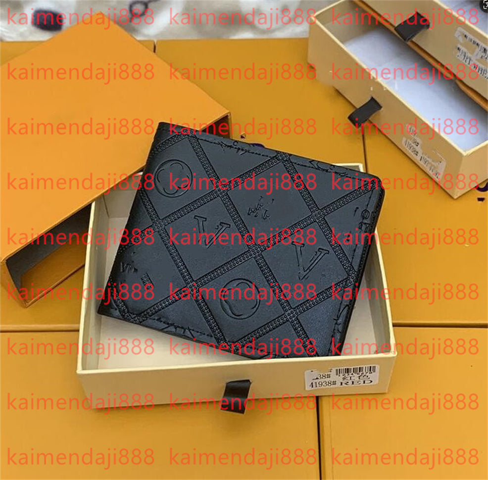 Designer mens 2025 wallets luxury Damier Graphite purses embossed flower letter small credit card holders male fashion money clutch bags AA88