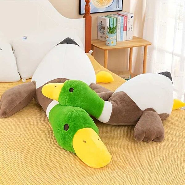 Duck plush toy fluffy sleep pillow cute animal filled swan goose soft doll floor mat W240821