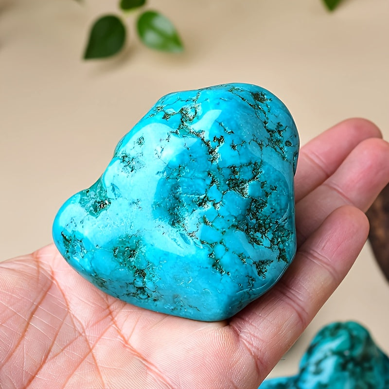 TEMU 1pc Boho Style Large Natural Turquoise Stone, Unique Mineral Collection, Quartz For Aquarium & Home Decor