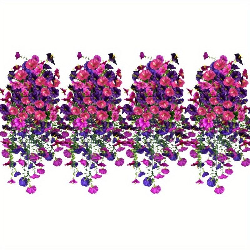 TEMU 4pcs - Bohemian Style Uv-resistant Pendant, Eucalyptus Leaf - Bright Purple, Pink And Colorful, Suitable For Outdoor Weddings And Home