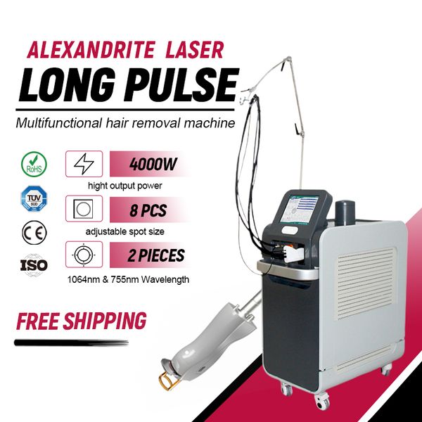 2024 Long-Pulsed Alex laser Alexandrite Laser hair removal Alex laser Hair Removal Machine 755nm 1064nm Wide Duration Pulse