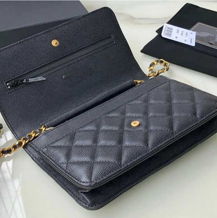 Shoulder Bags Designer shoulder bag mirror quality WOC classic chain small square imported ball patterned cowhide with zipper compartment inside Fas