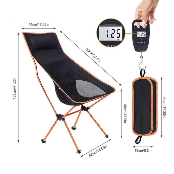 Camp Furniture Outdoor portable camping chair Oxford cloth folding length fishing barbecue festival picnic beach ultra light H241121