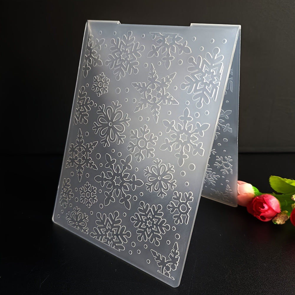 TEMU Snowflake Embossing Folders Set For Diy Scrapbooking, Card Making, And Photo Albums - White Pp Material, 2d-3d Design Templates