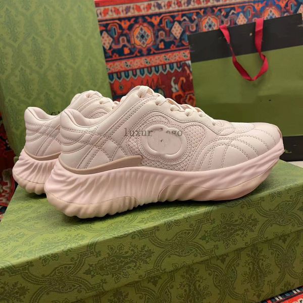 Ripple Luxury Designer Casual Shoes interlocking G Leather Upper Patchwork Mesh platform Decorative Lightweight Rubber Thick Soled Sneaker 5