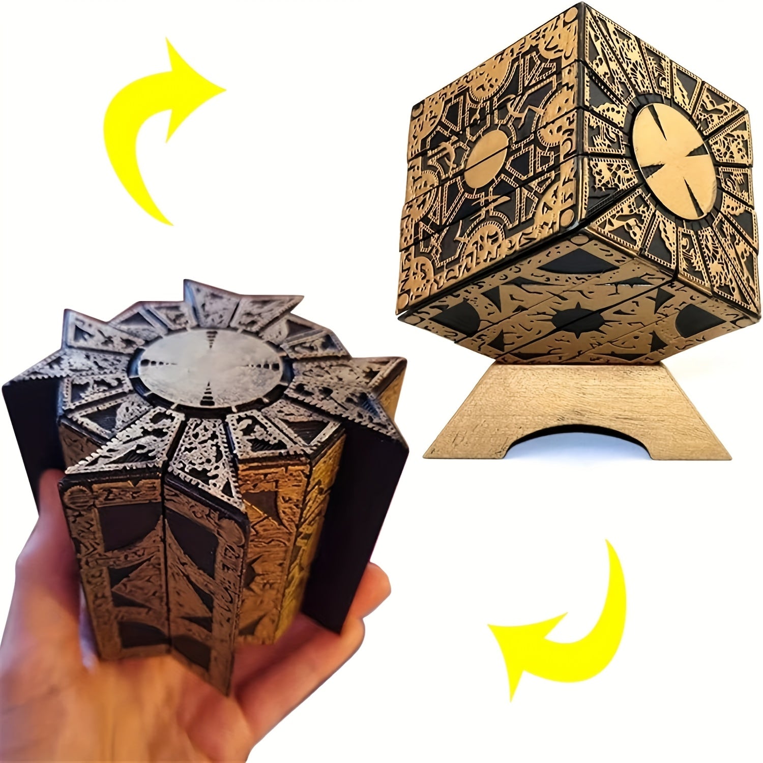 TEMU Configuration Puzzle Box - Intricate Golden-colored Pvc, Star And , Ideal For Birthday Party Decor And Unique Gift