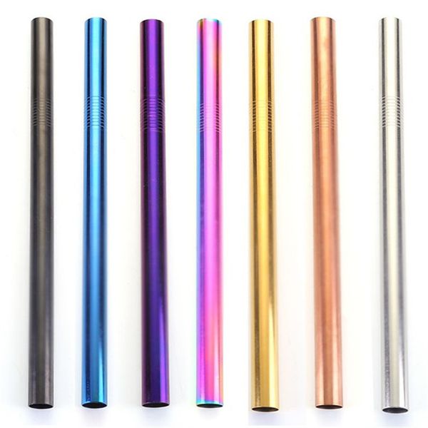 12MM Bubble Tea Straw Smoothie Straw Stainless Steel Milky Tea Drink Straw