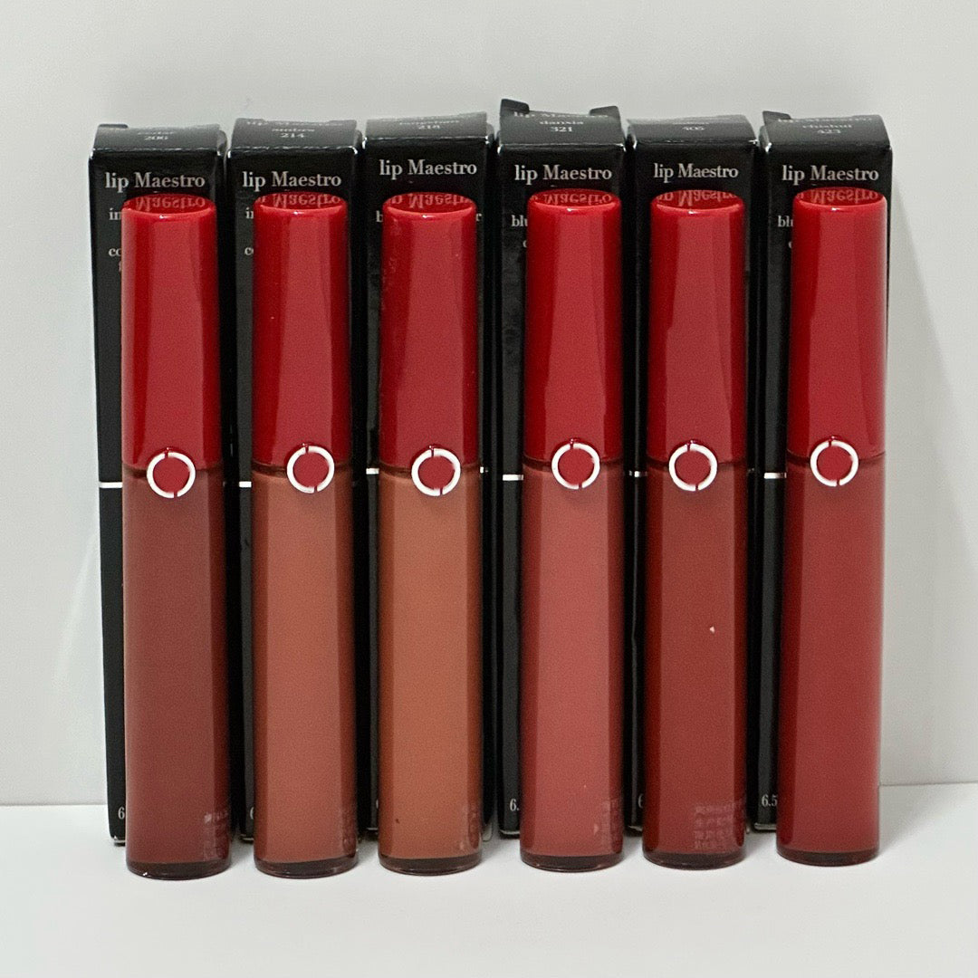 6.5ml Brand Designer Lip Gloss Top Quality Lip Maestro Top Version Longlasting Red Liquid Lipstick Waterproof Lipgloss Tint Glaze Makeup
