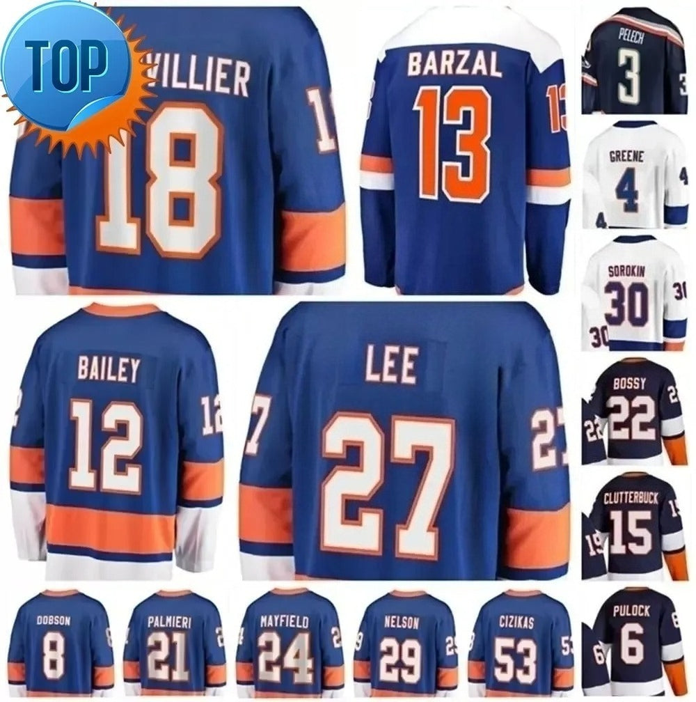 Custom New York Hockey Jersey men Anders Lees Kyle Palmieri Bo Horvat Brock Nelson Maxim Tsyplakov Simon Holmstrom Noah Dobson Jean-Gabriel Pageau R