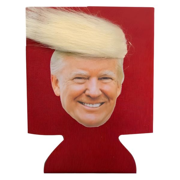 Trump Funny Cup Sleeve with Hair Christmas Beer Wine Water Glass Decoration Creative Non-slip Warm Cup Sleeve