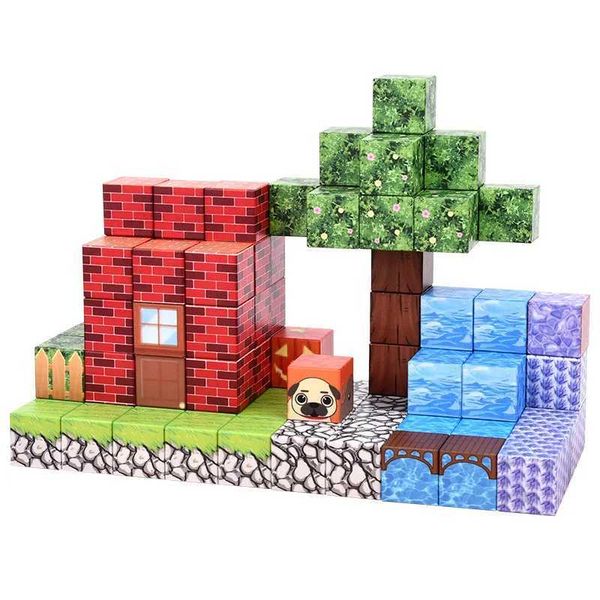 Magnetic Blocks 4Pcs-Set 2.5*2.5CM Strong Magnetic Mini Blocks Assembling Building Blocks Puzzle Relieve Pressure Toys s Gift Toys S2412134