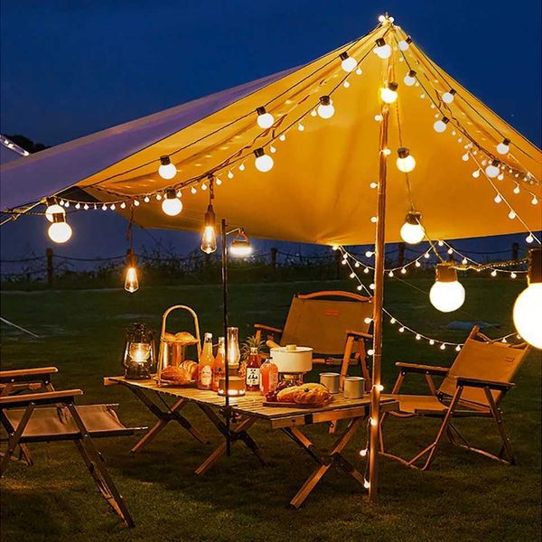 LED G50 spherical string lamp outdoor Christmas spherical fairy lamp courtyard wedding holiday tent decoration X241114