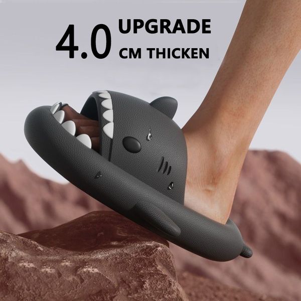 Women Shark Flip Flops Adults Indoor Bathroom Non-slip EVA Slippers Men Outdoor Beach Slides Couples Thick Soles Street Sandals