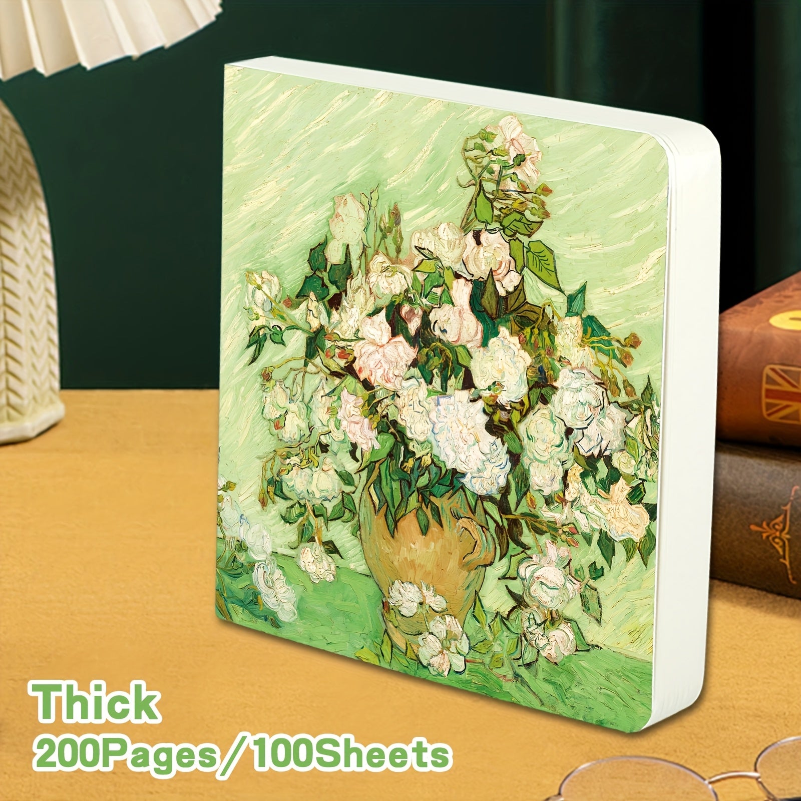 TEMU 1pc Van Oil Paintings Sketchbook, 200pages, Blank, Portable Travel, With Marker Diary, For Hand Drawing, Diy Writing, Planning, Artistic