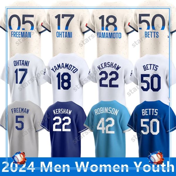 2024 Baseball Jerseys Ohtani Shohei Mookie Betts Freddie Freeman Dodgers Enrique Hernandez Taylor Smith Outman Urias City Connect Jersey Men