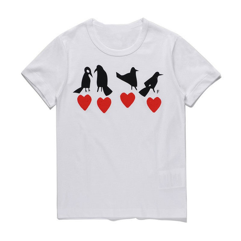 men&#039;s T shirts designer t shirts 4 birds and hearts shirts short sleeve anti-wrinkle round neck cotton skin-friendly and breathable quick dry s