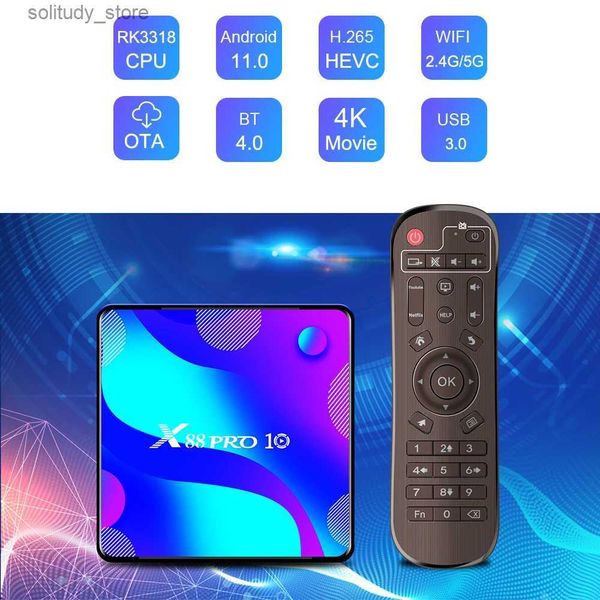 Set Top Box TV box Android 11 Smart TV box X88 PRO 10 4GB 64GB 32GB Rockchip RK3318 4K TVbox supports Google set-top box x88 PRO 11.0 Q24033