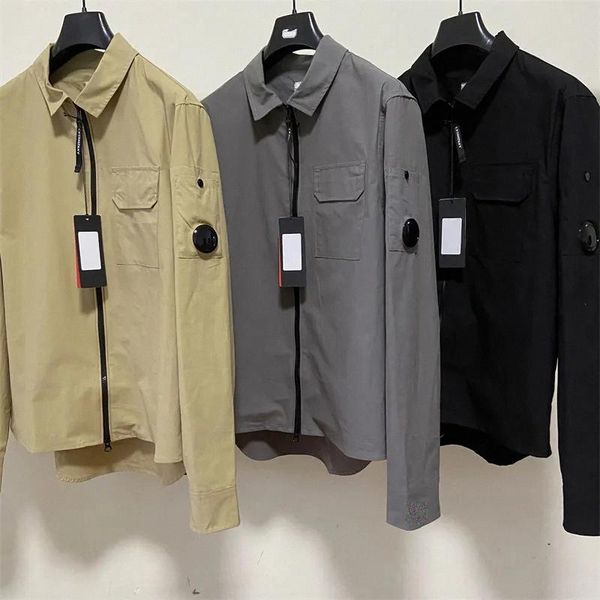 Mens Jacket cp Coat One Lens Lapel Shirt Jackets Garment Dyed Utility Overshirt Outdoor Men Cardigan Outerwear Clothe XXL