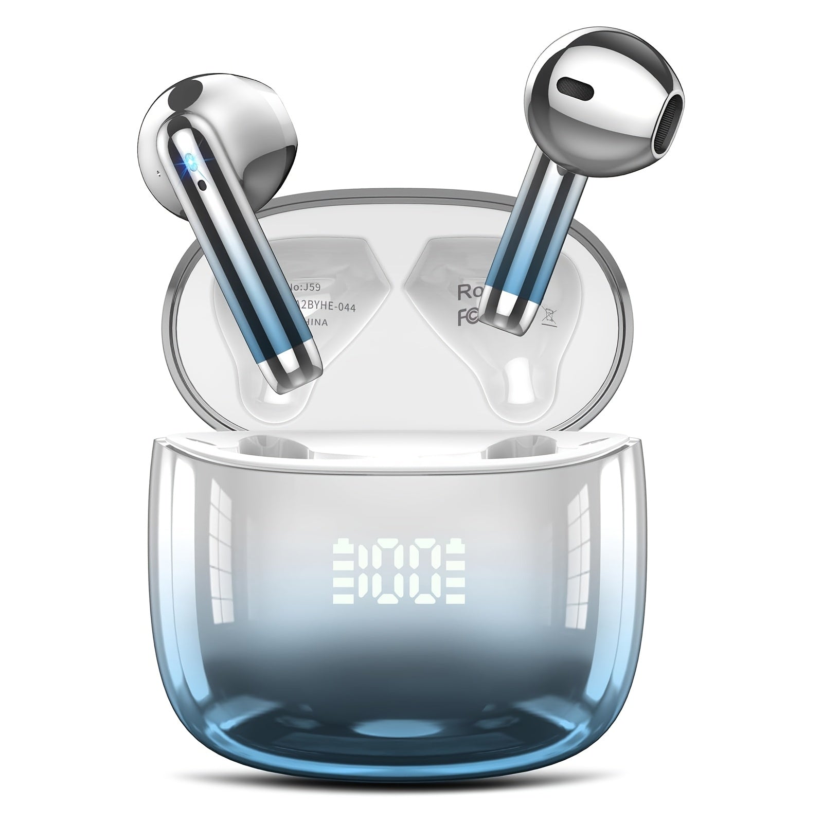 TEMU 2025 New Wireless Earphones Wireless 5.3 With 4 Microphones Hifi Stereo Headphones, Wireless Headphones With Dual Led Display Touch, 40h Time