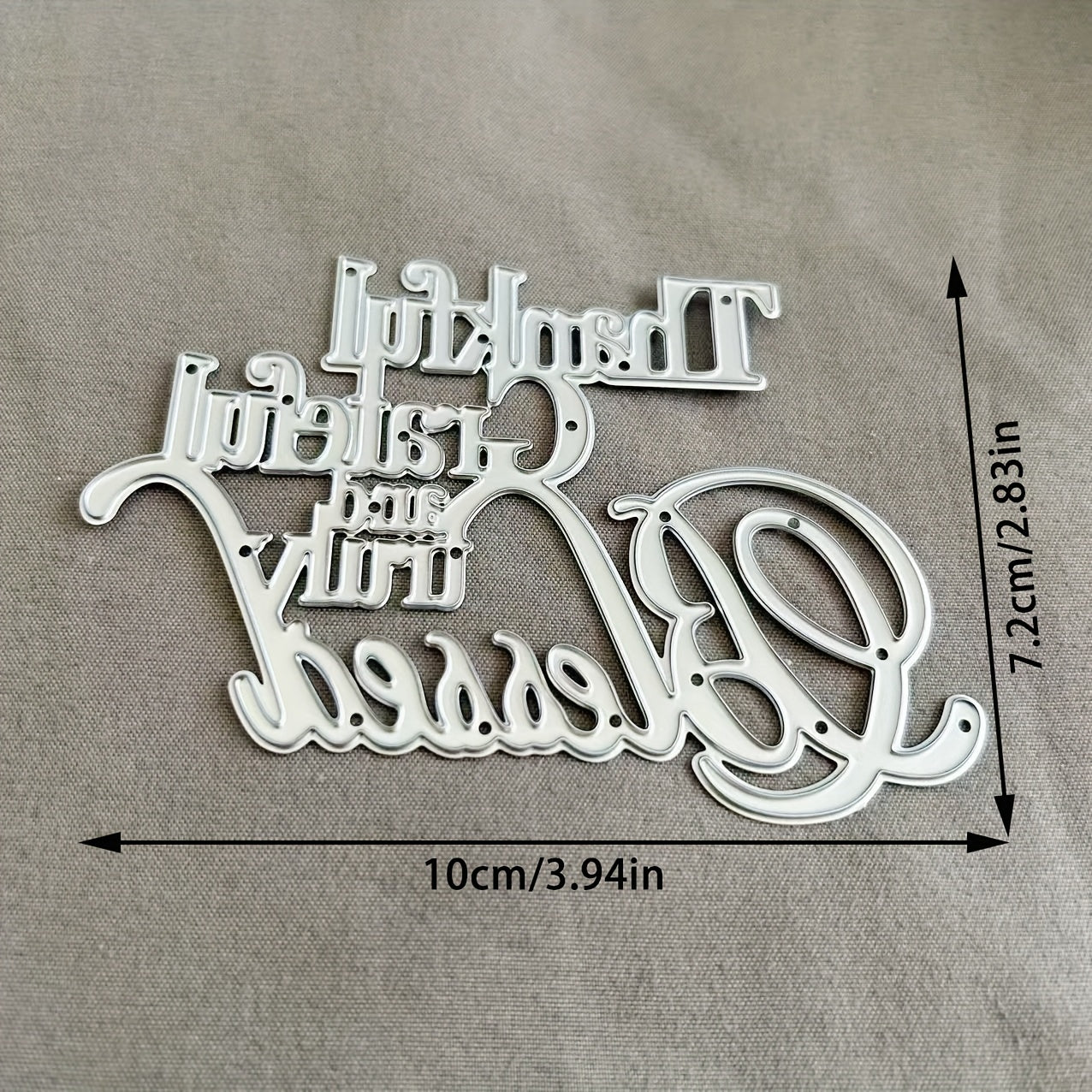 TEMU 1pc Thankful Metal Cutting Dies, Diy Scrapbooking Embossing Die Cut, Handmade Greeting Card Making Metal Stencil, Gift Card Making Tools