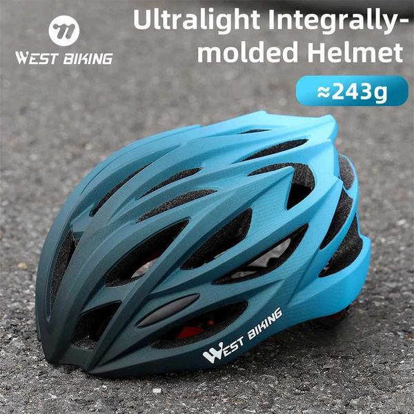 Cycling Helmets WEST BIKING Ultralight Cycling Helmet Integrally-molded Men Women Racing Helmet Cycling Safety Cap MTB Road Bike Accessories