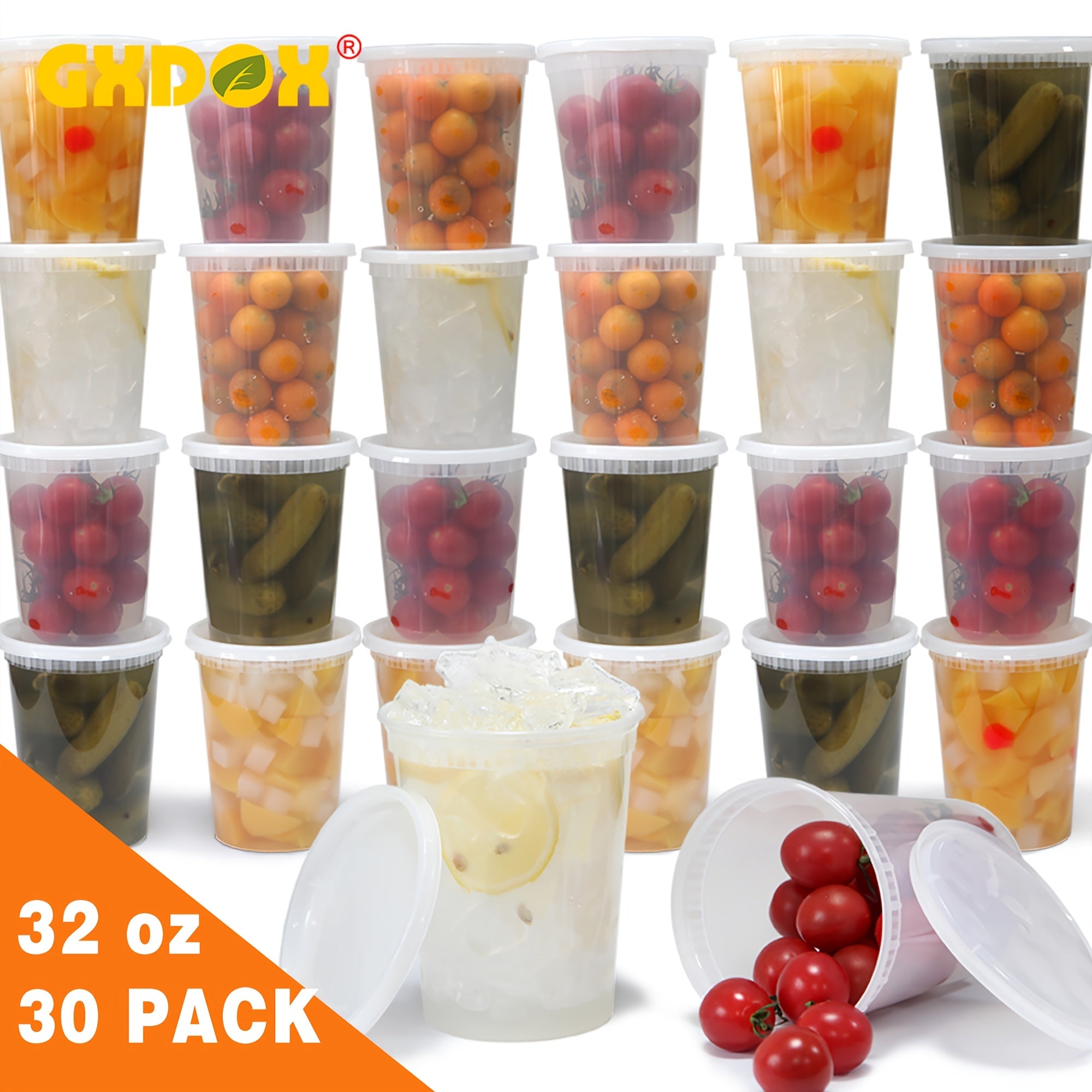 TEMU 30pcs 16oz Heavy-duty Food Storage Containers With Airtight Lids - Bpa-free, Reusable, Stackable - Microwave, Dishwasher, Freezer Safe - Ideal