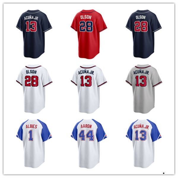 Custom Baseball Jerseys Men women Youth 38 Pierce Johnson 13 Ronald Acuna Jr. 52 Dylan Lee 68 Tyler Matzek 33 AJ Minter 50 Charlie Morton 20