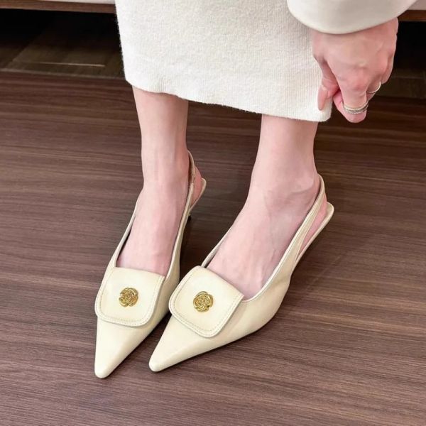 Designer 2024 Summer Elegant wer Pointed Toe High Sandals Women&#039;s Fine Stilettos Cat Heeled Single Shoes 5787