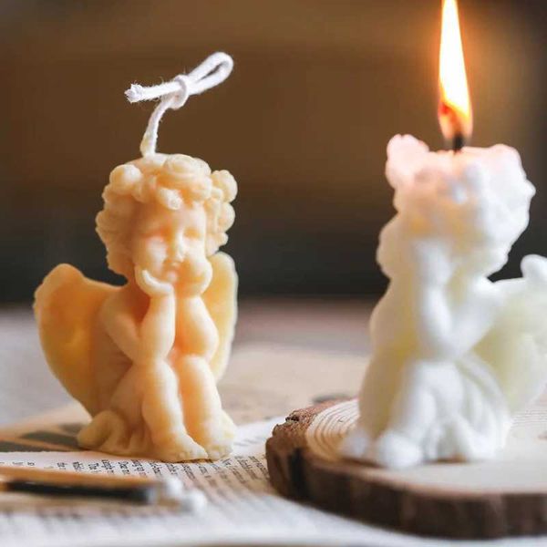 Cute candles Angel scented candles ins home decoration accessories modern decor smell candles wedding souvenir guest gift candleXJ241112