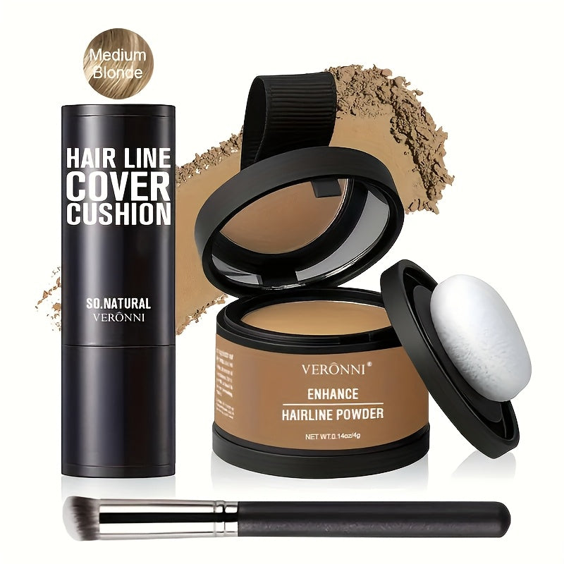 TEMU Veronni Hairline & Root Concealer Powder - Instantly Hide Thinning & Gray Hair, Plant-based Keratin For Men And Women All Hair Types