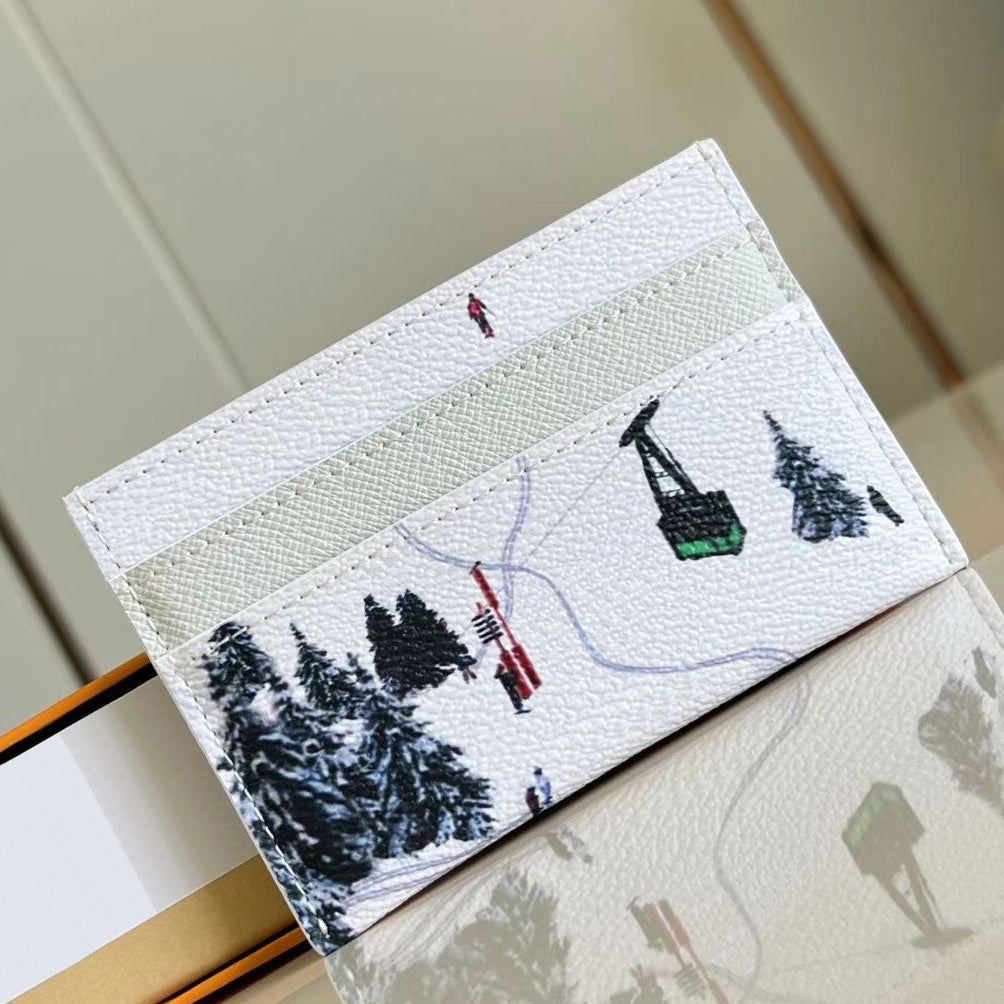 2025--10A card holder designer passport holders card holders Wallets women fashion original leather cardholders Classic flower pattern with dust bag