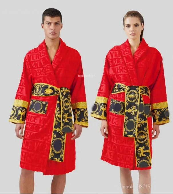 2025 Sleep Bathrobe Women Robe Sleepwear Man Cotton Sleepwear Night Robe Highquality Bathrobe Designer Robe Breathable Winter Home Wear Loungewear 7