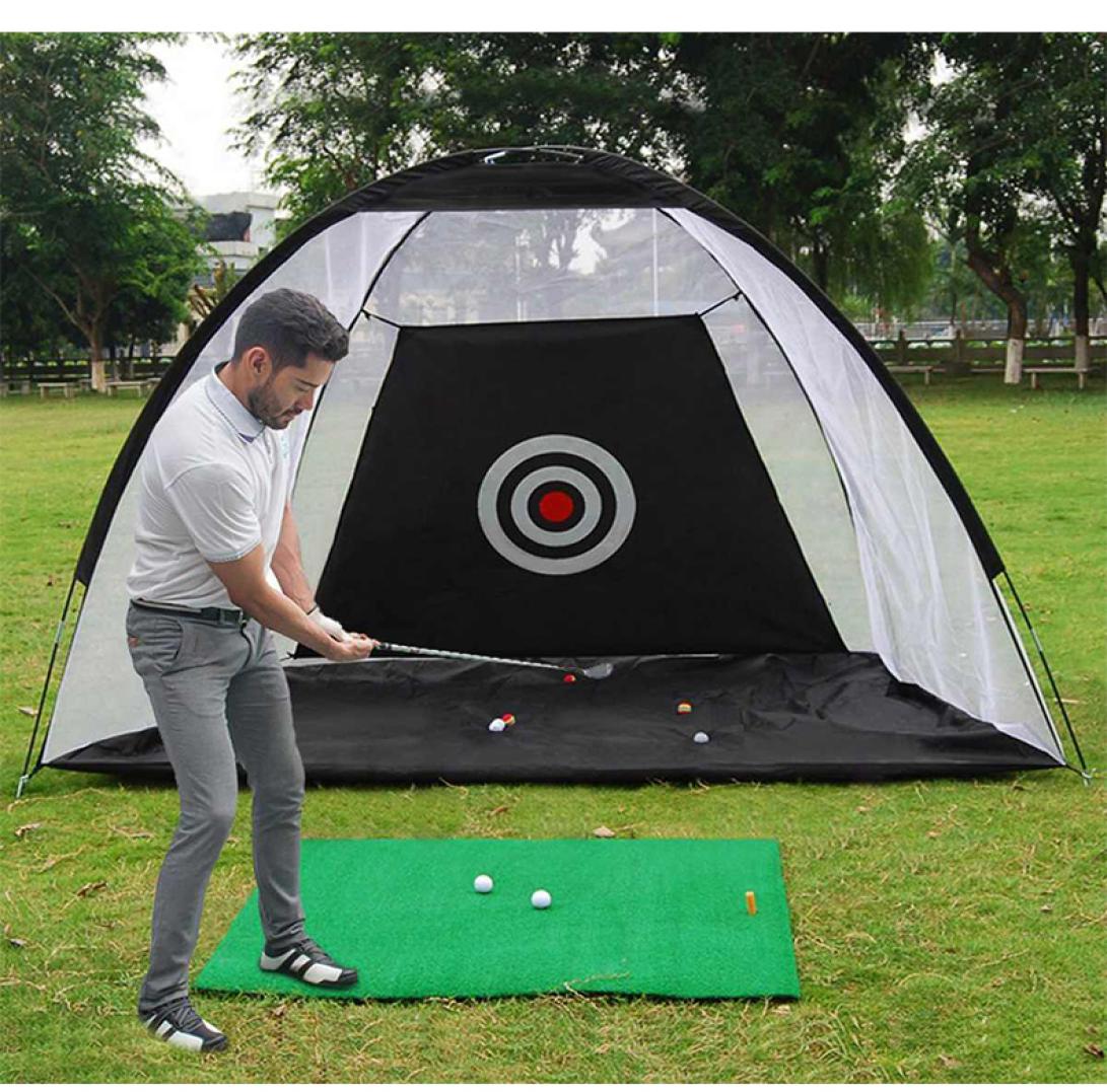 Golf Hitting Cage Indoor 2M Golf Practice Net Tent Garden Grassland Practice Tent Golf Training Equipment Mesh Mat Outdoor Swing 24695361