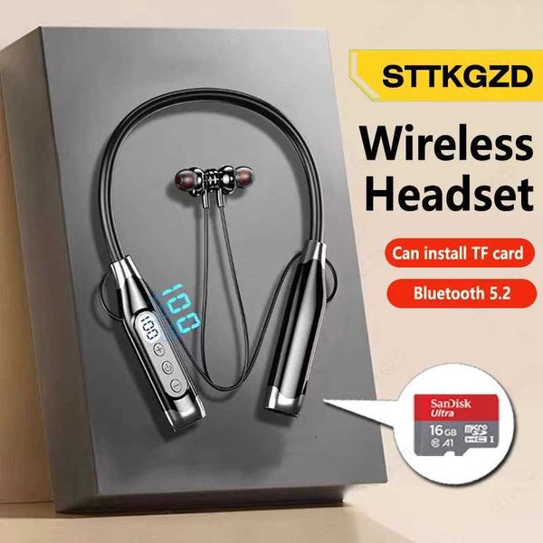 Wireless Phones Neckband Earphone With Microphone Long Battery Auricares High Quality set Sport For TF Card Y250207