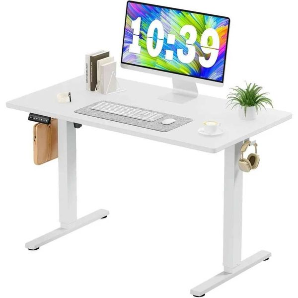Other Furniture Electric Standing Desk - 40 x 24 inch Adjustable Height Sit to Stand Up Desk with Splice Board Rising Office Computer Table