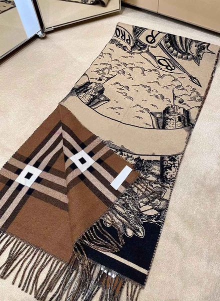 23AW Scarf Stylist Men Scarves Womens Wraps Pashmina High Street Elements Grace Letter Printed Elegant Mens Scarf 5-Style