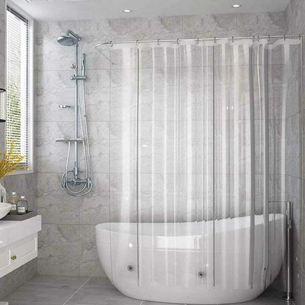 PEVA Bathroom Shower Curtain Liner Heavy Duty Waterproof Bathing Screen Transparent with Magnet Bottom 180x180cm for Home Hotel M240824