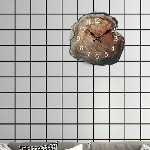 12 Inch Wooden Wall Clock Old Wood Grain Silent Clocks Watch Living Room Home Office Decorations M240731