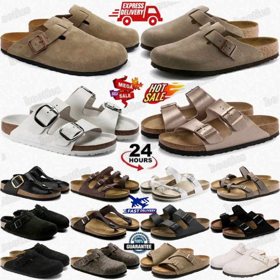 Clogs Boston Footbed Arizona Birkibuc Soft Suede Leather Mocha Birko-Flor Caramel Slippers Women Mens Slides Dark Brown Men Eva Taupe Stone Cream