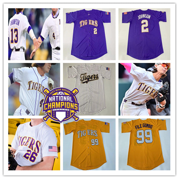 Ncaa College Baseball Jersey Tigers Dylan Crews Alex Bregman DJ LeMahieu Hayden Travinski Cade Beloso Tre&#039; Morgan Jared Jones Brayden Jobert Pa