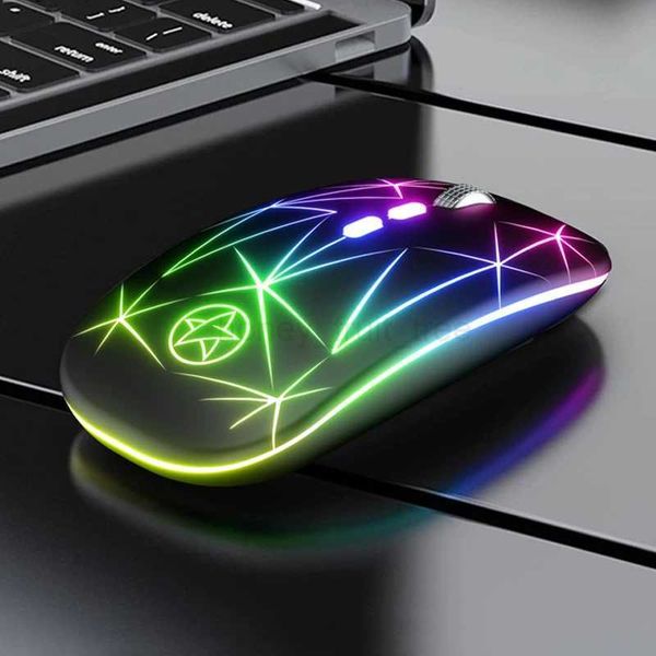 Rechargeable RGB Wireless Mouse USB 2.4Ghz Computer Mause Gamer Mouse LED Backlit Ergonomic Gaming Mice Silent For PC LaptopM240725