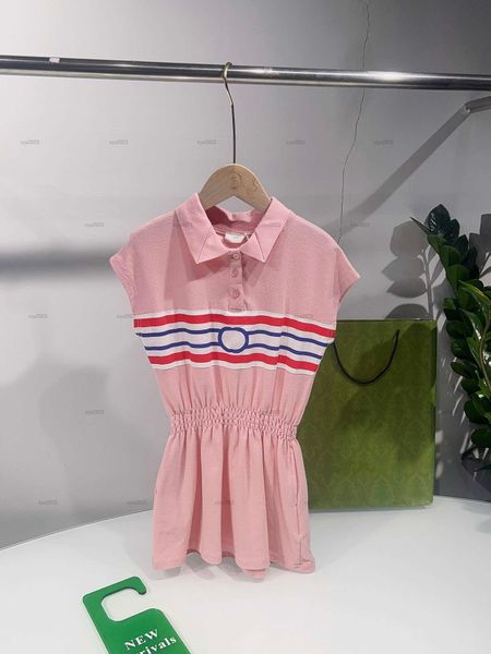 Fashion girls dress summer Sleeveless design dresses kids designer clothes lapel Dress High quality Various styles Girls skirts