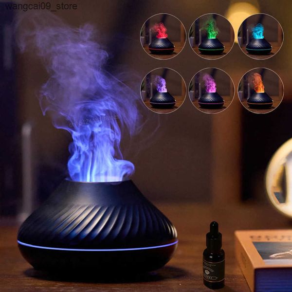 Humidifiers Volcanic Aroma Humidifier USB Desktop Air Humidifier for Home Room Office Fragrance Essential Oil Diffuser with RGB Night Light