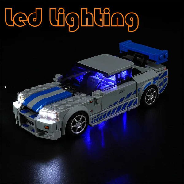 Iluminação definida para 76917 Skyline GT-R Speed Champion Race Sports Car não inclui bloco de construção (apenas kit de luz LED) Z250117