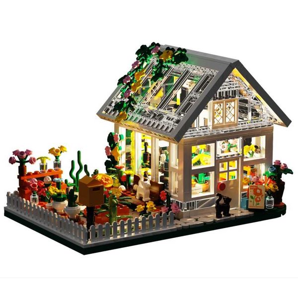 Model Building Kits Newest Flower House Mini Building Block Set City Street View Greenhouse Building Blocks Model Kits Birthday Gifts for Ch