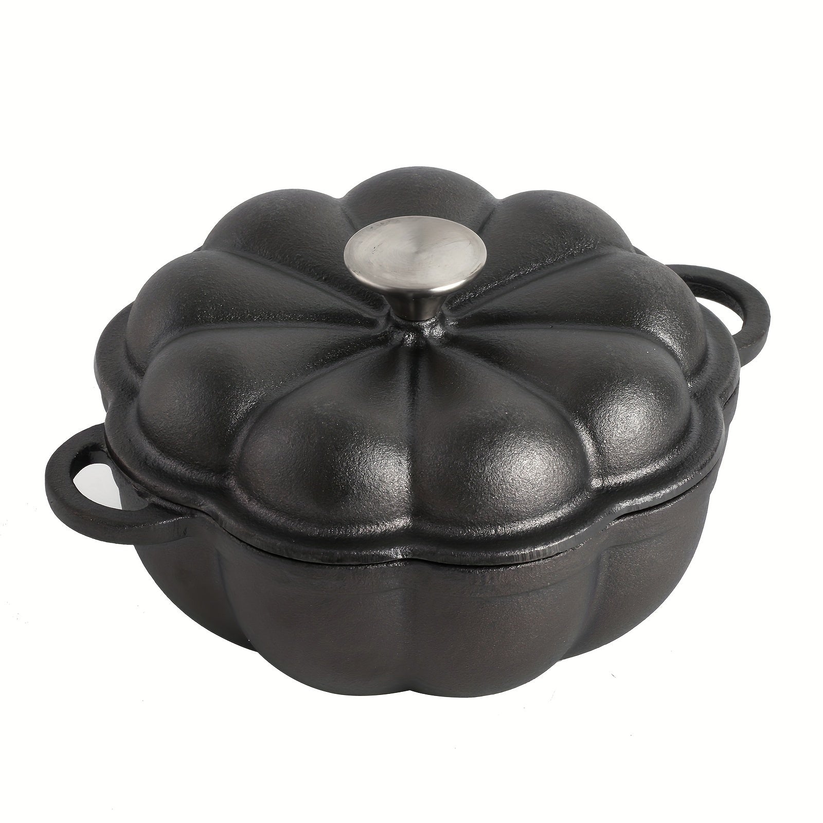 TEMU Pumpkin Cast Iron Dutch Oven, Pre- Dutch Oven Cookware Pot With Lid, For Home Baking, Braiser, Cooking