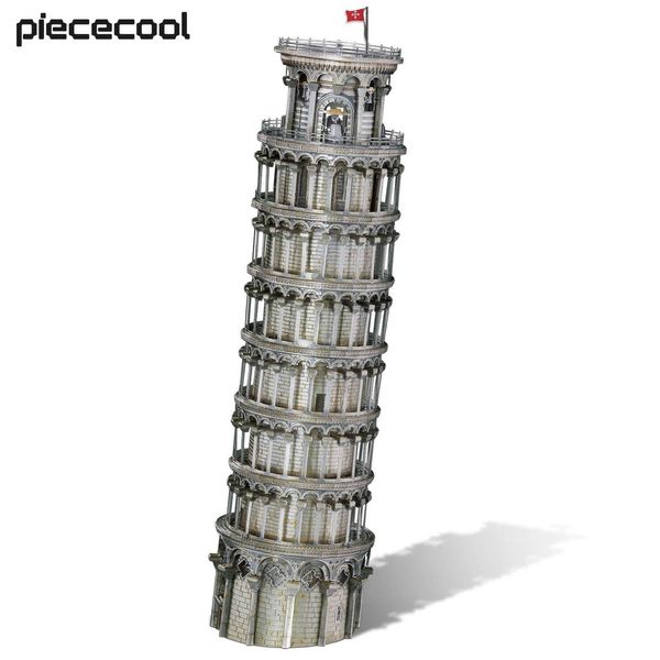 3D Puzzles Piececool Model Building Kits Leaning Tower of Pisa 3D Metal Puzzles DIY Toy Model Kits Birthday Gifts for Adult Y2501122OI3